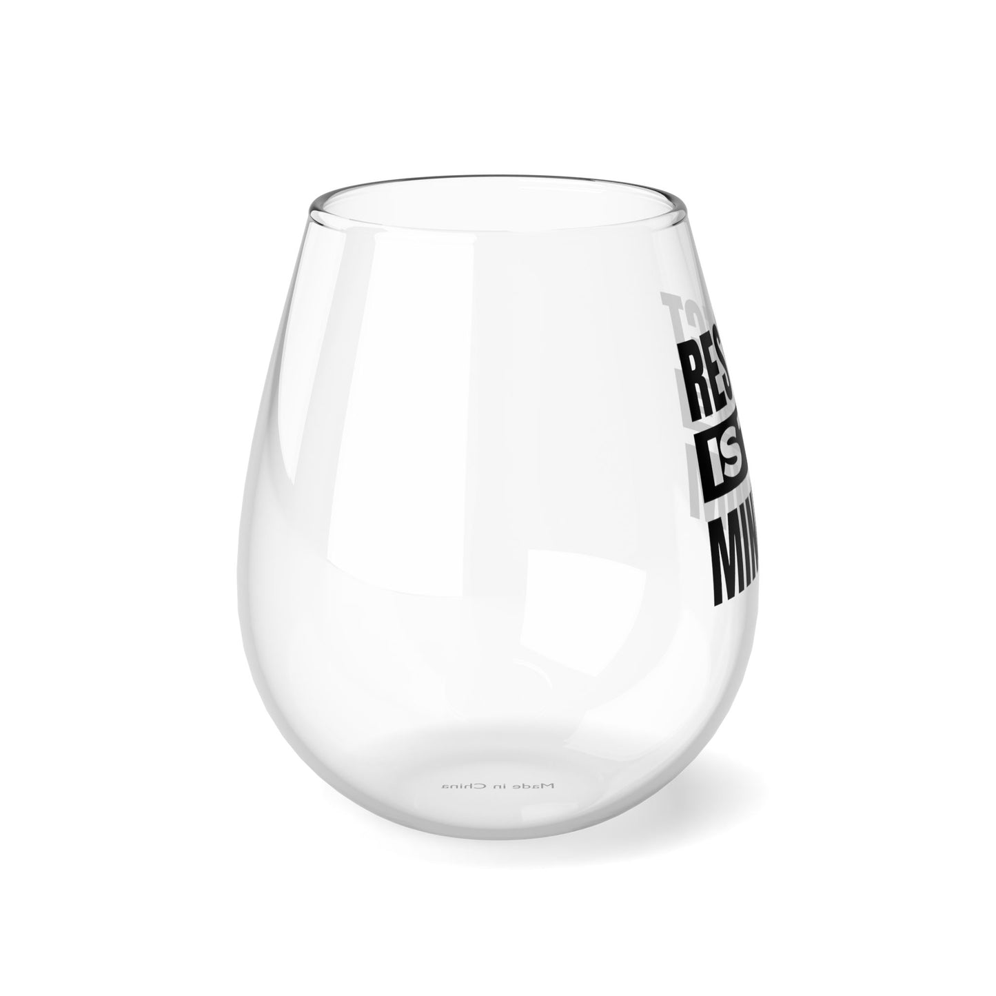 Respect Is the Minimum Stemless Wine Glass, 11.75oz
