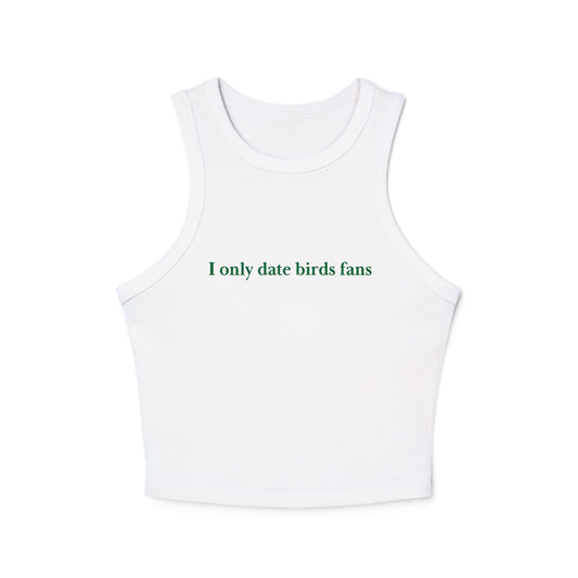 I Only Date Birds Fans – Women's Rib Racer Tank Top