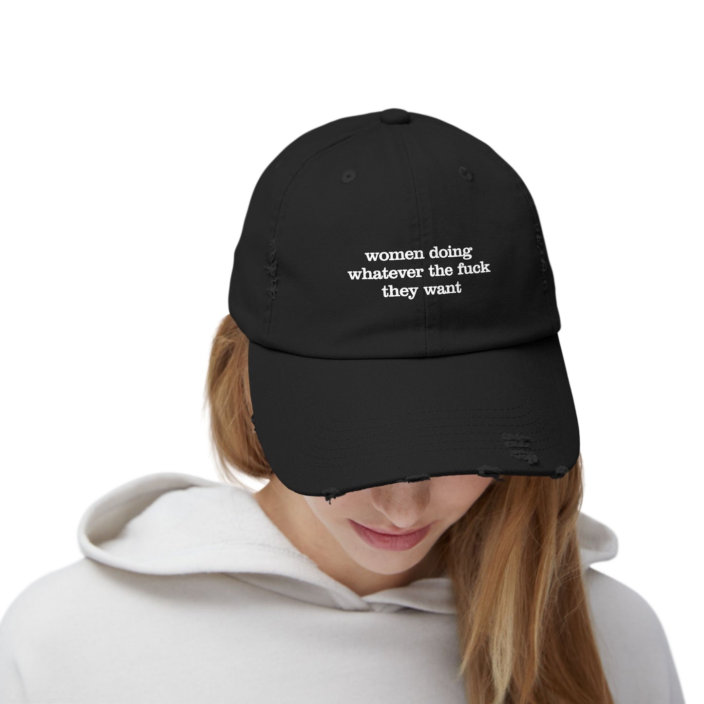 Women Doing Whatever the F*ck They Want Unisex Distressed Cap